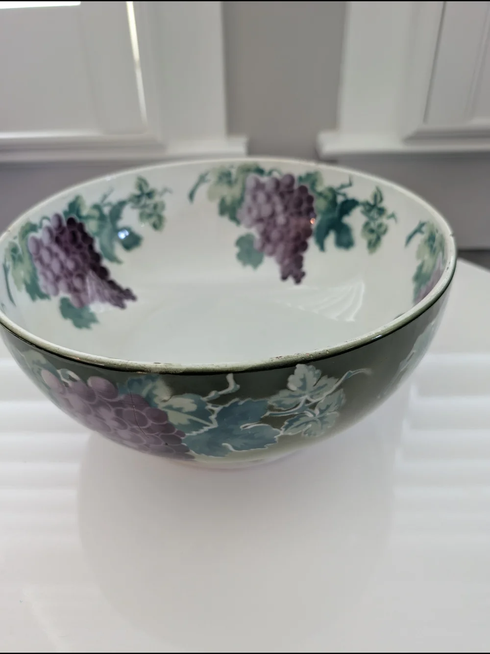 Antique K&G Luneville France Grape Harvest Punch Bowl Keller & Guérin Faience 10